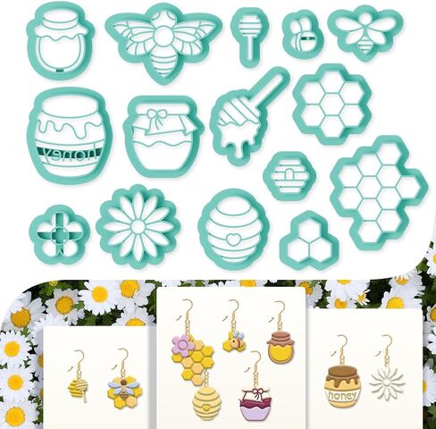 beinkmake 15Pcs Boho Raffia Polymer Clay Cutters Macrame Clay Earrings Cutters Tassels Cute Polymer Clay Cutter for Jewelry Earrings Making Birthday Party DIY Supplies in Saudi Arabia