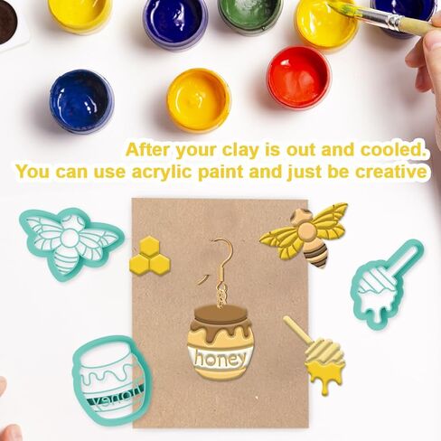 beinkmake 15Pcs Boho Raffia Polymer Clay Cutters Macrame Clay Earrings Cutters Tassels Cute Polymer Clay Cutter for Jewelry Earrings Making Birthday Party DIY Supplies in Saudi Arabia