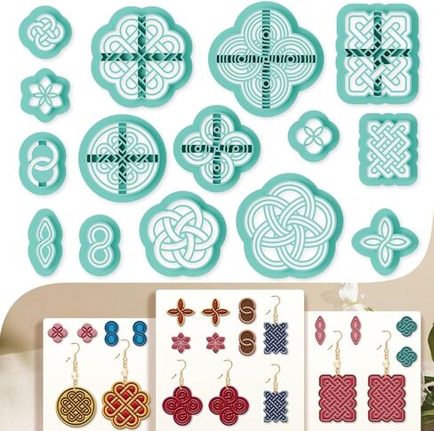 beinkmake 15Pcs Boho Raffia Polymer Clay Cutters Macrame Clay Earrings Cutters Tassels Cute Polymer Clay Cutter for Jewelry Earrings Making Birthday Party DIY Supplies in Saudi Arabia