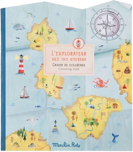 Moulin Roty Les Minouchkas Coloring & Sticker Book مع 150 ملصقًا - كتاب نشاط ساحر على شكل منزل للأطفال والبالغين ، متعة مبتكرة مع تصاميم غريب الأطوار ، فنانين شباب مثاليون يسافرون in Kuwait