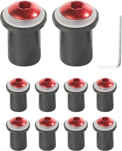 ESEWALAS 10PCS Windshield Screw,Motorcycle Windscreen Bolts Screws Kit,Car Accessories Motorbike Fairing Windscreen Screws Bolt Windshield Mounting Nuts,Used to Fix Motorcycle Fairings,Parts (Black) in Saudi Arabia