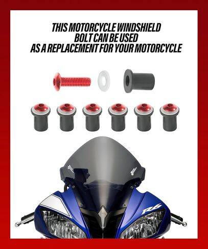 ESEWALAS 10PCS Windshield Screw,Motorcycle Windscreen Bolts Screws Kit,Car Accessories Motorbike Fairing Windscreen Screws Bolt Windshield Mounting Nuts,Used to Fix Motorcycle Fairings,Parts (Black) in Saudi Arabia