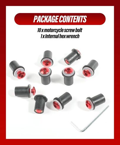 ESEWALAS 10PCS Windshield Screw,Motorcycle Windscreen Bolts Screws Kit,Car Accessories Motorbike Fairing Windscreen Screws Bolt Windshield Mounting Nuts,Used to Fix Motorcycle Fairings,Parts (Black) in Saudi Arabia
