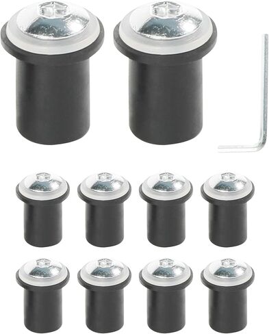 ESEWALAS 10PCS Windshield Screw,Motorcycle Windscreen Bolts Screws Kit,Car Accessories Motorbike Fairing Windscreen Screws Bolt Windshield Mounting Nuts,Used to Fix Motorcycle Fairings,Parts (Black) in Saudi Arabia