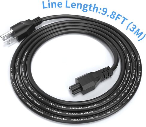 Cyd 4ft Universal 3 Prong Power Cord استبدال متوافق مع أجهزة الكمبيوتر ، الشاشات ، أجهزة التلفزيون ، العرض ، LG LED LCD Smart HD TV ، Samsung ، Toshiba ، Acer ، Asus ، Epson Printer C5 Compl ، 2 Pack in Kuwait