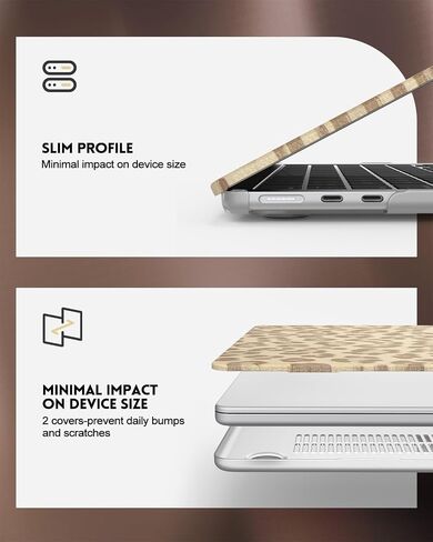 iCasso Compatible with MacBook Air 13 inch Case 2025 2024-2022 M4 A3240 M3 A3113 M2 A2681, Texture Leopard Leather Hard Shell Protective Case+Keyboard Cover for MacBook Air 13.6 inch, Brown in Saudi Arabia