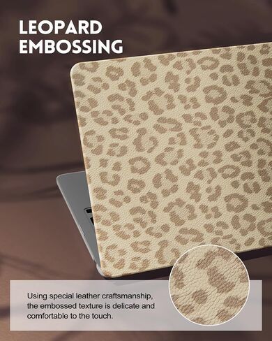 iCasso Compatible with MacBook Air 13 inch Case 2025 2024-2022 M4 A3240 M3 A3113 M2 A2681, Texture Leopard Leather Hard Shell Protective Case+Keyboard Cover for MacBook Air 13.6 inch, Brown in Saudi Arabia