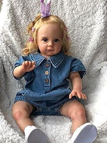 Angelbaby Reborn Realistic Baby Girl Dolls 24inch Pretty Silicone Real Toddler Dolls Life Life Soft Cloth Body Newborn Bebe Reborn Child with Blue Eyes for Girls in Saudi Arabia