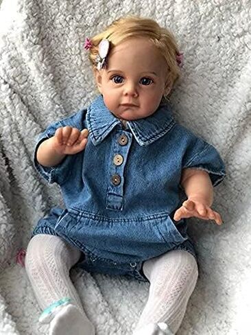 Angelbaby Reborn Realistic Baby Girl Dolls 24inch Pretty Silicone Real Toddler Dolls Life Life Soft Cloth Body Newborn Bebe Reborn Child with Blue Eyes for Girls in Saudi Arabia