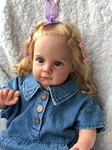 Angelbaby Reborn Realistic Baby Girl Dolls 24inch Pretty Silicone Real Toddler Dolls Life Life Soft Cloth Body Newborn Bebe Reborn Child with Blue Eyes for Girls in Saudi Arabia