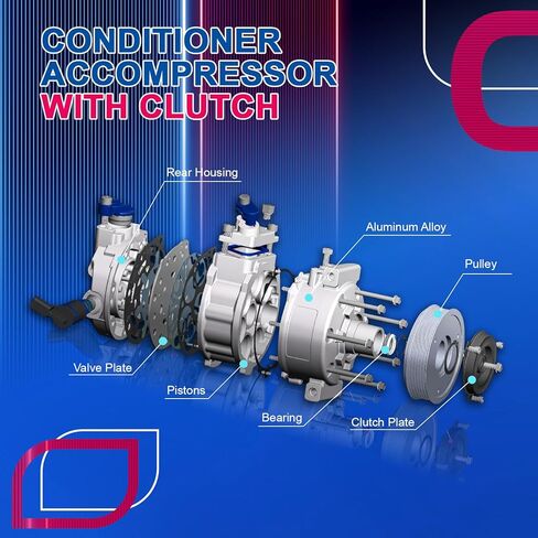 AC Compressor Compatible with Chevy Impala/Malibu/Equinox, Buick Regal, GMC Terrain 2.0L-2.5L, 2013-2019, w/Clutch Kit, OE Replacement CO-22285C, 67222, 68222, 1-Year Warranty in Kuwait