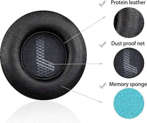 Replacement Ear Pads Compatible with JBL Live 460NC/Live 460NC On-Ear Wireless Headphones, Akkiv Replacement Ear Pads Made of Protein Leather and Memory Foam (Grey) in Kuwait