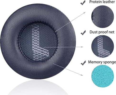 Replacement Ear Pads Compatible with JBL Live 460NC/Live 460NC On-Ear Wireless Headphones, Akkiv Replacement Ear Pads Made of Protein Leather and Memory Foam (Grey) in Kuwait