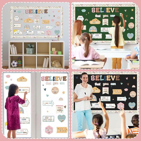 gisgfim Greenery Affirmation Station Bulletin Board Set Plant Potted Classroom Decorations Motivational Plant Cutouts Let’s Grow Bulletin Board Kit for School Home Office Decor Back to School Supplies in Saudi Arabia
