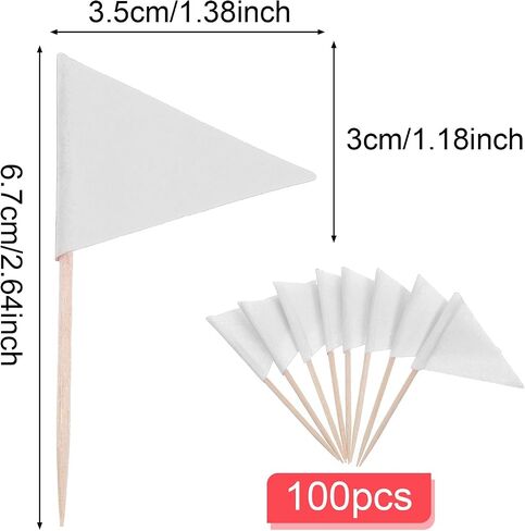 100 PCS Flags Red Cupcake Topper Sticks ، Golf Mini Flag Tundepicks Masters Party Party Decorations Cupcake Topcake Topcake Topics for Appetizers in Saudi Arabia