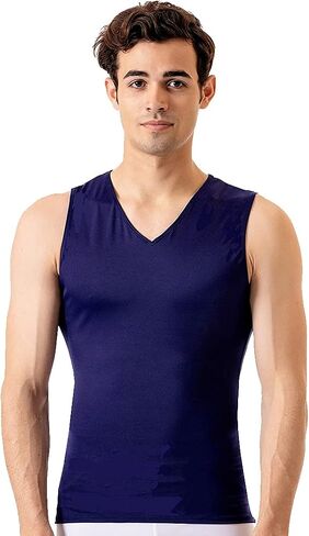 Insta Slim Mens Compression Sleeveless V Neck Muscle Shirt- Slimming Body Shaper Undershirt in Kuwait