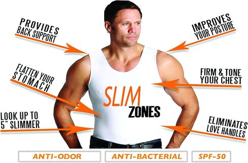Insta Slim Mens Compression Sleeveless V Neck Muscle Shirt- Slimming Body Shaper Undershirt in Kuwait