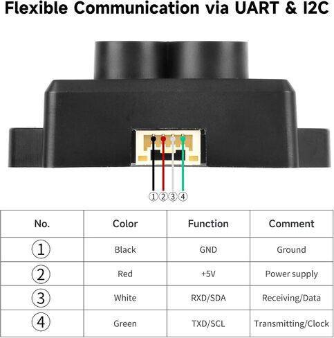 مستشعر TFS20-L Lidar 0.2-20 متر طويل المدى عالي الدقة صغير بنقطة واحدة وحدة استشعار مدمجة خفيفة الوزن مع واجهة UART I2C للروبوت بدون طيار A rduino Raspberry Pi Pixhawk in Kuwait