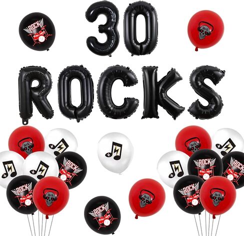 Rocked One Year Decorations Music One Rocks 1st Birthday Party Rose Purple Foil Balloons Note and Guitar Foil Balloons Pink and Black for Girls Birthday Party Music Theme Party in Saudi Arabia