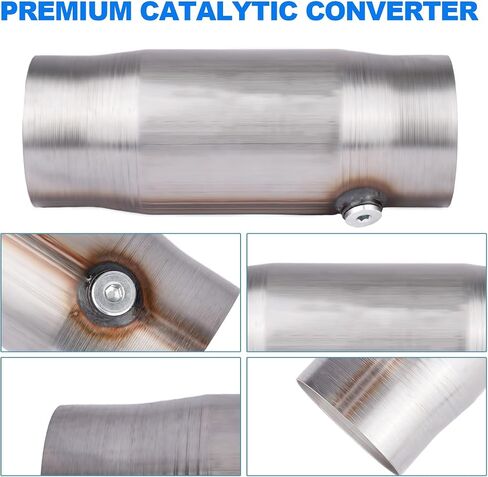 Catalytic Converter 2.5 Inch 2 Pcs, High Flow Universal Catalytic Convert Inlet Outlet 2.5 In, Direct-Fit Catalytic Convertor with O2 Port (EPA Compliant) in Kuwait