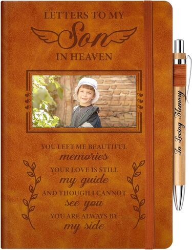 Vetbuosa Memorial Gifts For Loss Of Husband,Grief Journal With Photo Insert,Letters To My Husband In Heaven,200 Pages Notebook A5 With Pen,Healing Gift For Bereavement in Saudi Arabia