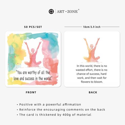 A ART·ZONE 52 Pcs Positive Affirmations Meditation Spiritual Self Care Cards Gifts, 9.7x6 cm Paper Prints in Saudi Arabia