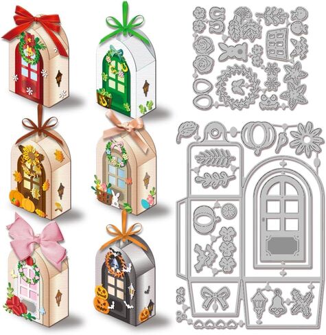 GLOBLELAND 3D Square Box Cutting Dies Metal Photo Frame Die Cuts Grid Frame Cutting Embossing Templates for Scrapbooking Crafts Paper Cards Making in Saudi Arabia