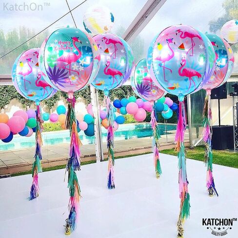 KatchOn, Giant Pink Flamingo Balloons - 40 Inch Pack of 2 | Balloon, Flamingo Party Decorations | Flamingo Mylar Balloons | Tropical Mylar balloons, Hawaiian Party Decorations, Luau Party decorations in Saudi Arabia
