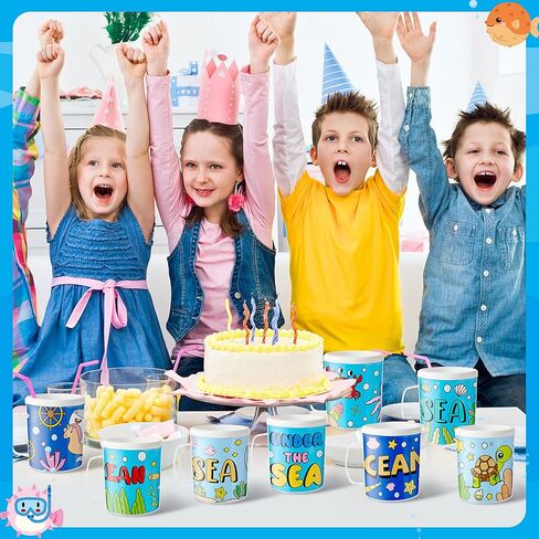 Father's Day Color Your Own Mugs for Kids - 12Pcs Best Dad Ever 8oz Personalized Coffee Mugs with 36Pcs Religious Theme Insert Paper DIY Plastic Cups for Holiday Party Sunday School Home Activities in Kuwait