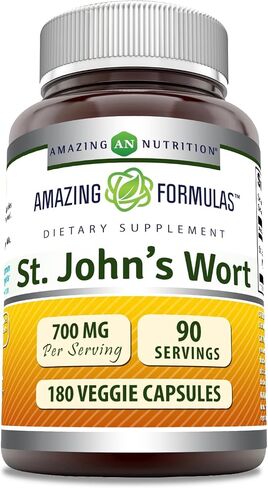 Amazing Formulas St. Johns Wort Supplement (Hypericum Perforatum Extract) | 700 Mg per Serving | 90 Veggie Capsules | Gluten Free | Non-GMO | Made in USA in Saudi Arabia