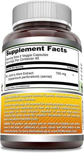 Amazing Formulas St. Johns Wort Supplement (Hypericum Perforatum Extract) | 700 Mg per Serving | 90 Veggie Capsules | Gluten Free | Non-GMO | Made in USA in Saudi Arabia