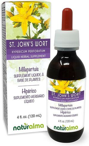 Naturalma St. John's Wort (Hypericum perforatum) herb with Flowers Alcohol-Free Tincture - 6.76 fl oz Liquid Extract in Drops - Herbal Supplement - Vegan in Kuwait