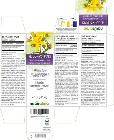 Naturalma St. John's Wort (Hypericum perforatum) herb with Flowers Alcohol-Free Tincture - 6.76 fl oz Liquid Extract in Drops - Herbal Supplement - Vegan in Kuwait