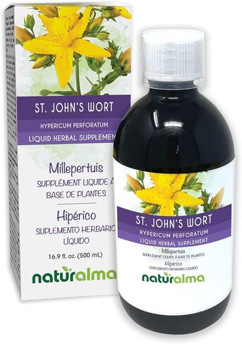 Naturalma St. John's Wort (Hypericum perforatum) herb with Flowers Alcohol-Free Tincture - 6.76 fl oz Liquid Extract in Drops - Herbal Supplement - Vegan in Kuwait