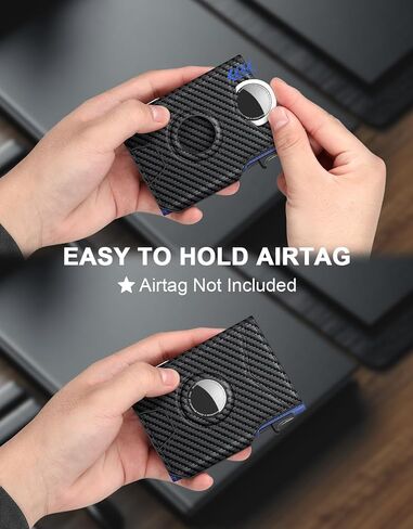 Airtag Wallet for Men, Minimalist Slim Mens Wallet Smart Pop Up Credit Card Holder for 9-13 Cards, RFID Blocking Wallet with ID Window & Cash Slot, Compact Bifold Metal Aluminum Card Case in Saudi Arabia