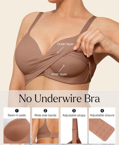 Popilush Bras for Women Support Push Up Bralettes Full Coverage No Underwire Seamless Comfortable Everyday Bras in Saudi Arabia