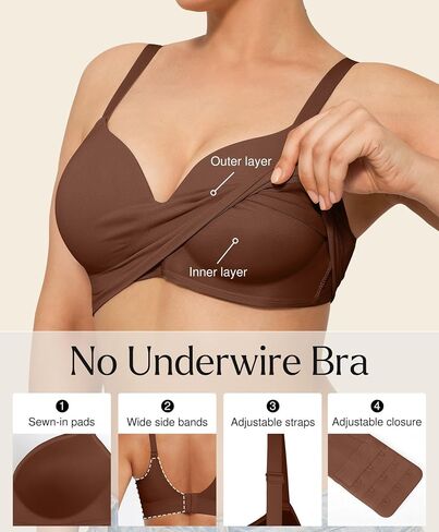 Popilush Bras for Women تدعم دفع Bralettes التغطية الكاملة لا تحت الأسلحة غير ملحقة مريحة كل يوم حمالات كل يوم in Saudi Arabia