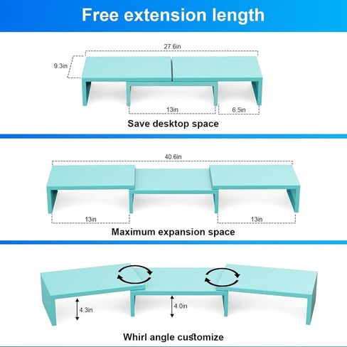 Dual Monitor Stand for Desk, Metal Computer Stand, Desk Shelf Riser,Desktop Organizer for Home and Office Use (White) in Saudi Arabia