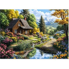 Motiloo الوطنية الكعك 500 قطعة للألغاز للبالغين - موضوع العلم الأمريكي ، مع ألغاز العمل الفني الأحمر والأزرق النابض بالحياة للعائلة العائلية وديكور المنزل in Kuwait