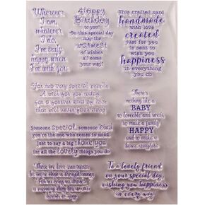 Arbuya Phrase Sentiment Thinking of You with Sympathy Friends Birthday Rubber Stamps Clear Stamps for Card Making Decoration and DIY Scrapbooking -A1886 in Kuwait