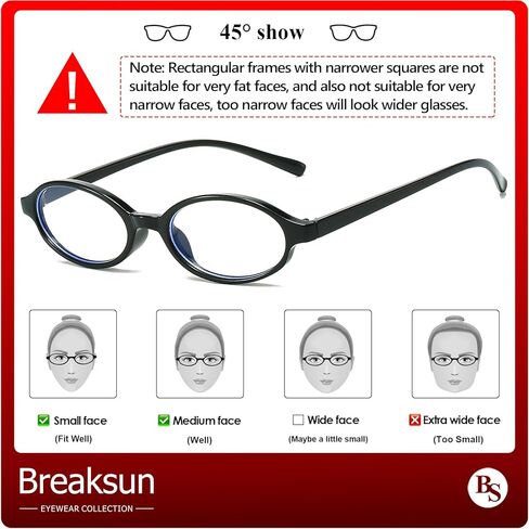 Retro Small Oval Glasses for Women Men 90s Small Face Blue Light Eyeglasses Cosplay Y2K Fake Glasses in Kuwait
