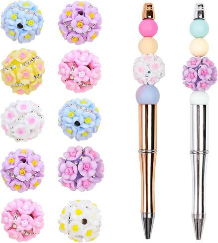 6PCS Rhinestone Focal Beads for Pens, Colorful Butterfly Shape Rhinestones for Beadable Pens Keychain Making, Large Spacer Bling Glitter Sparkle Diamond for Jewelry Bracelet Crafts in Saudi Arabia