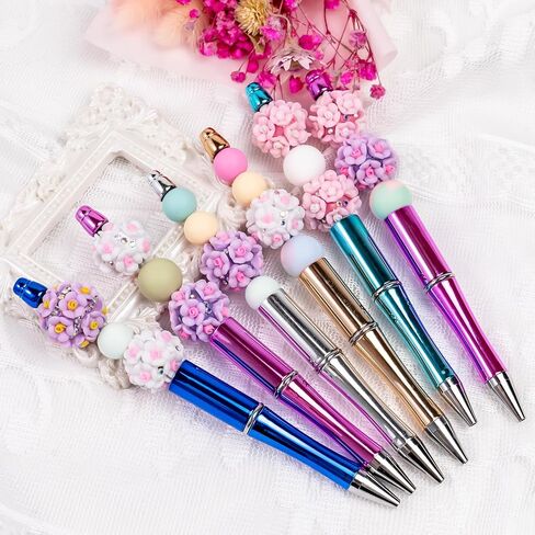 6PCS Rhinestone Focal Beads for Pens, Colorful Butterfly Shape Rhinestones for Beadable Pens Keychain Making, Large Spacer Bling Glitter Sparkle Diamond for Jewelry Bracelet Crafts in Saudi Arabia