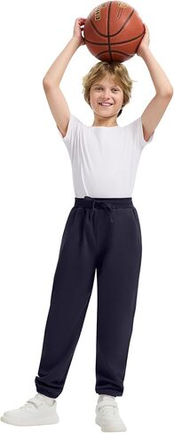 Kissonic 3 Pack Boys Girls Sweatpants Active Joggers Kids Elastic Waist Athletic Jogger Pants with Pockets Drawstring in Kuwait