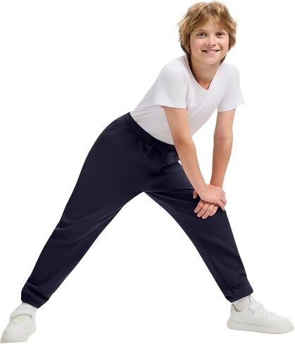 Kissonic 3 Pack Boys Girls Sweatpants Active Joggers Kids Elastic Waist Athletic Jogger Pants with Pockets Drawstring in Kuwait