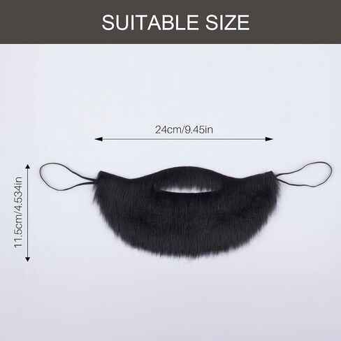 Yan Dream Men Fake Beard Adult False Mustache with Elastic Band Costume Facial Hair for Cosplay Party in Kuwait