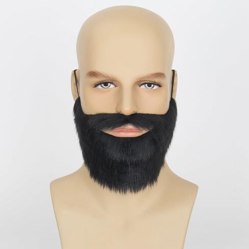 Yan Dream Men Fake Beard Adult False Mustache with Elastic Band Costume Facial Hair for Cosplay Party in Kuwait