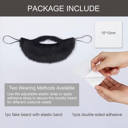Yan Dream Men Fake Beard Adult False Mustache with Elastic Band Costume Facial Hair for Cosplay Party in Kuwait