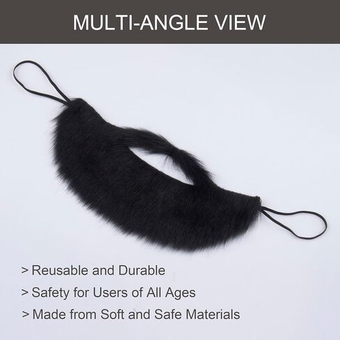 Yan Dream Men Fake Beard Adult False Mustache with Elastic Band Costume Facial Hair for Cosplay Party in Kuwait