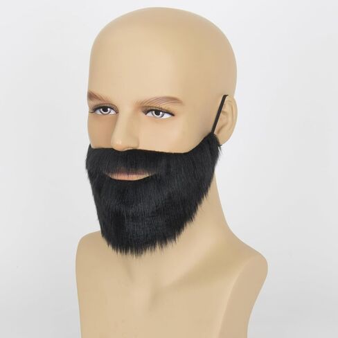 Yan Dream Men Fake Beard Adult False Mustache with Elastic Band Costume Facial Hair for Cosplay Party in Kuwait